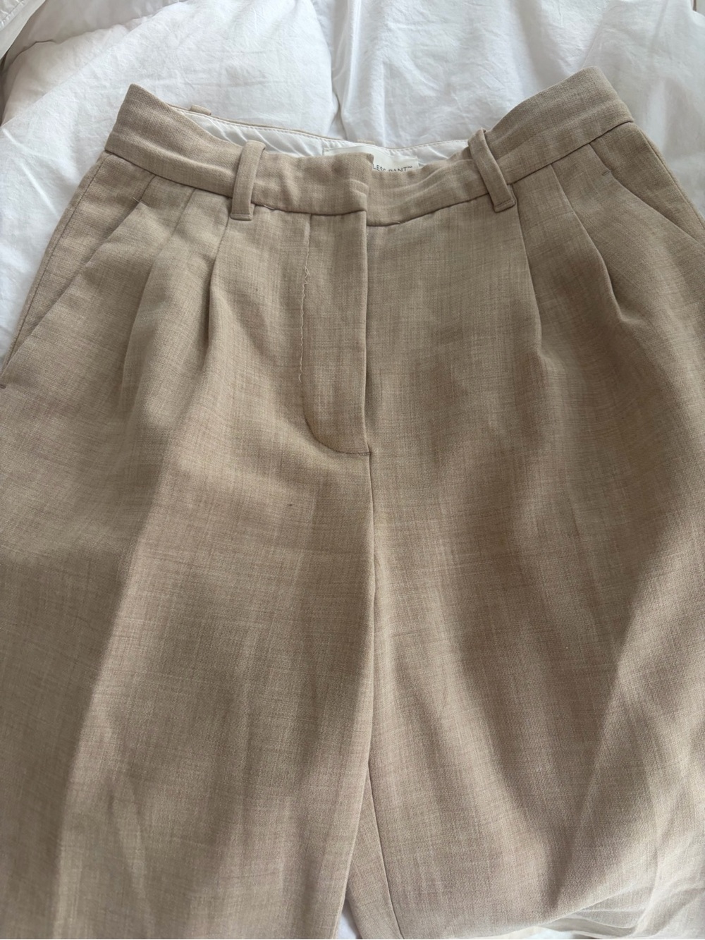 Wilfred Aritzia Effortless Pant Trousers 00 heather oat beige